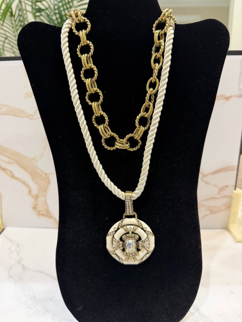 Heidi Daus Newport Chic Enamel & Crystal Statement Necklace Suite
